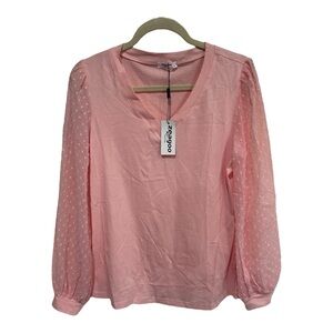 Zeagoo Pink Long Sleeve Blouse